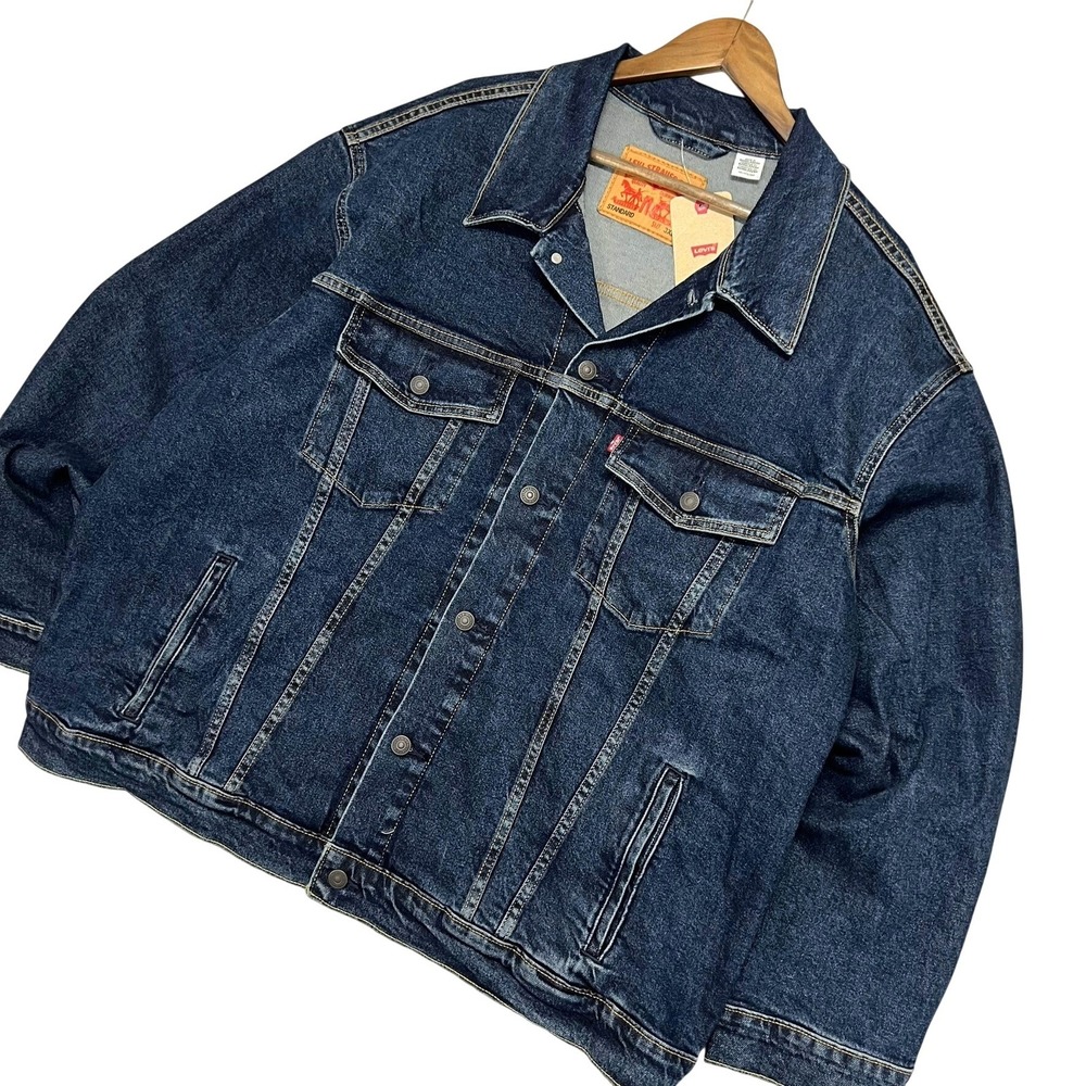 NEW Levis Mens Standard Trucker Jacket Dark Wash Denim Blue 3XL NWT - 71580-021